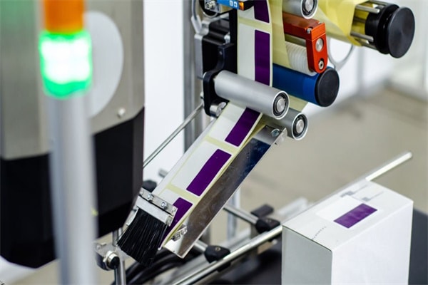 Close-up of Automatic Sticker Labelling Machine