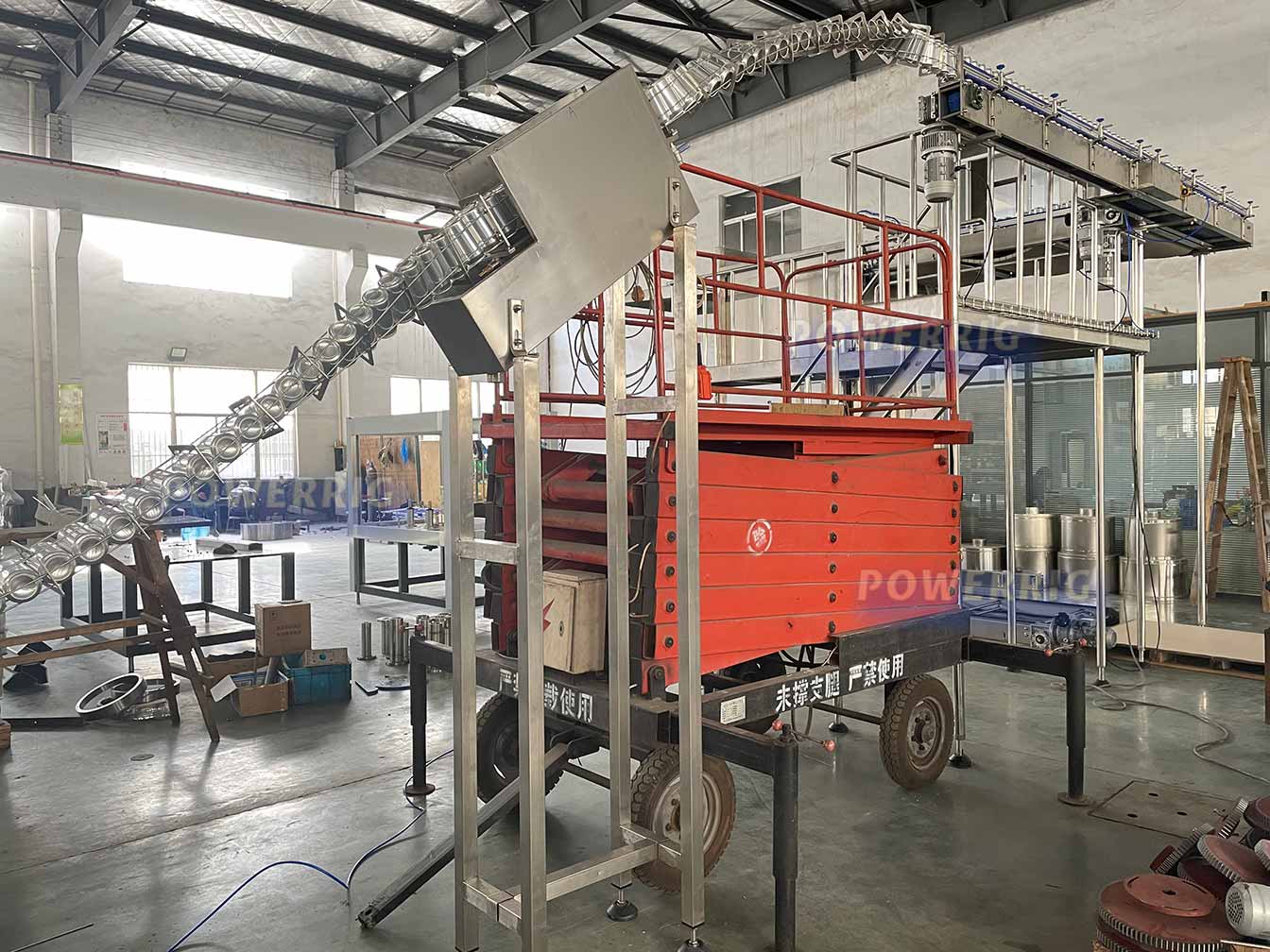 Inline can rinser / can washing machine